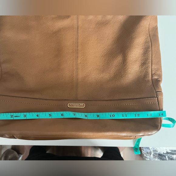 Coach Pebble Leather Hobo Shoulder Hand Bag F23293 Tan Brown - Picture 8 of 9